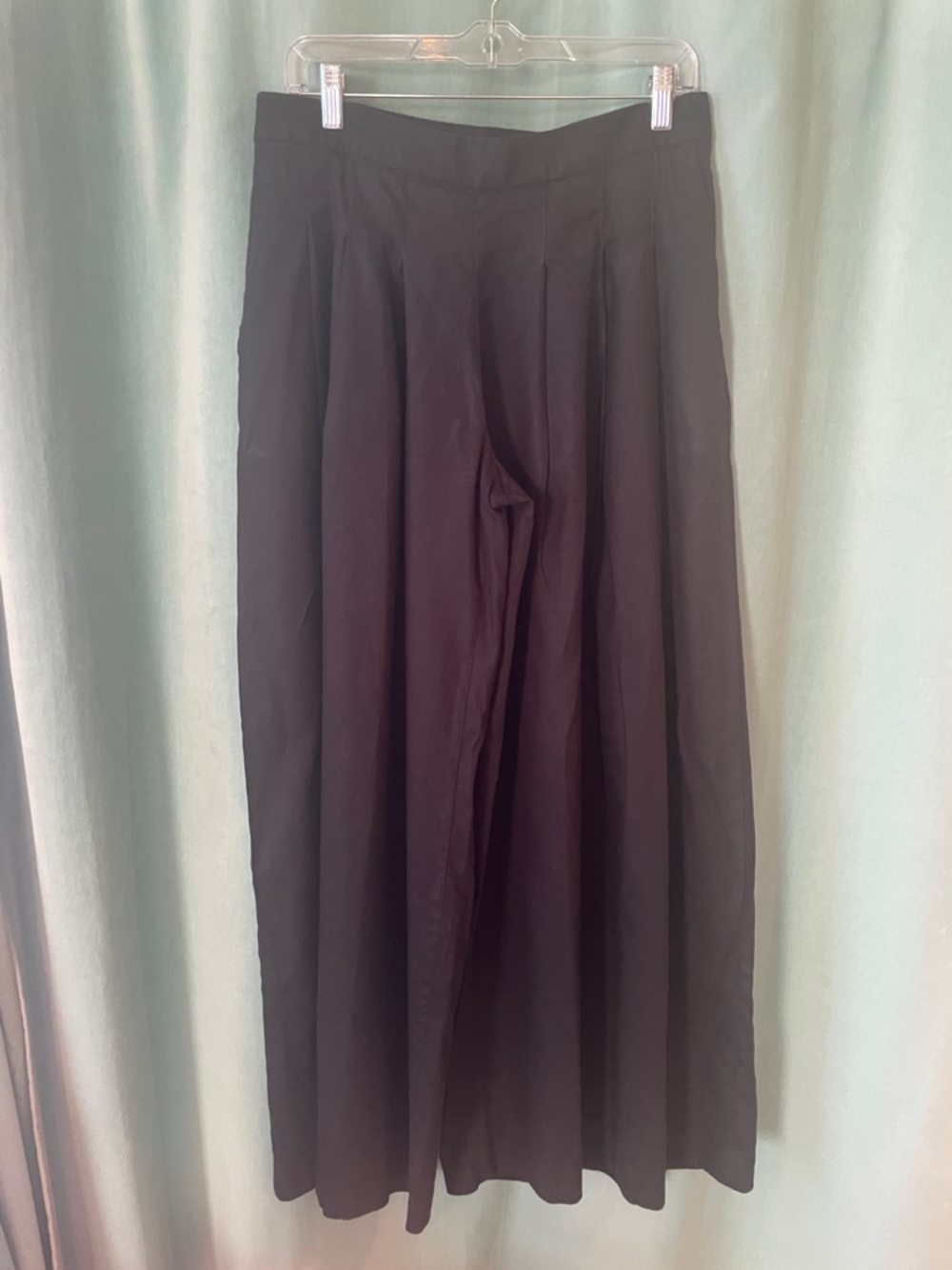 Banana Republic Black Linen-Blend Palazzo Trousers